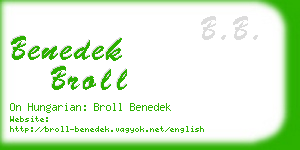 benedek broll business card